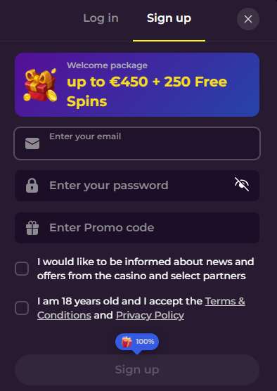 registratie bij zumo spin casino